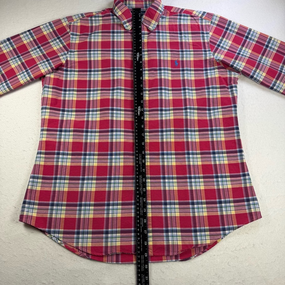 Ralph Lauren Men’s L Custom Fit Pink Multicolor Plaid Shirt 100% Cotton‎ - Picture 13 of 13
